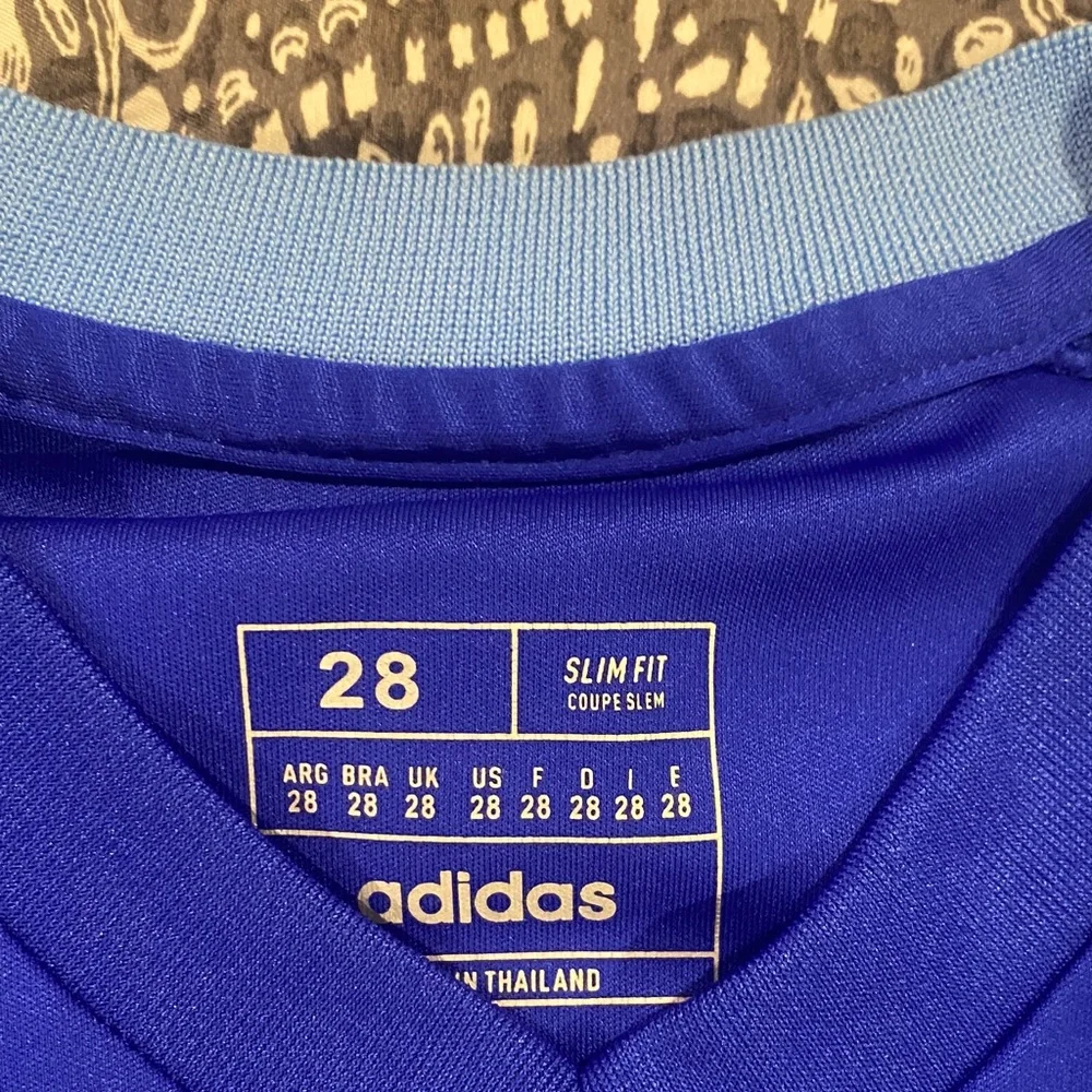 Messi Argentina Adidas Kids Royal Blue Soccer Jersey with Gold Accents - Picture 2 of 5